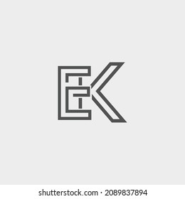 Professional Innovative Initial EK logo. Minimal elegant Monogram. Premium Business Artistic Alphabet symbol and sign
