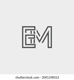 Professional Innovative Initial EM logo. Minimal elegant Monogram. Premium Business Artistic Alphabet symbol and sign