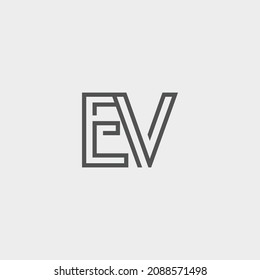 Professional Innovative Initial EV logo. Minimal elegant Monogram. Premium Business Artistic Alphabet symbol and sign