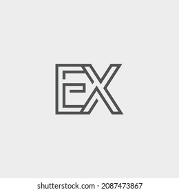 Professional Innovative Initial EX logo. Minimal elegant Monogram. Premium Business Artistic Alphabet symbol and sign