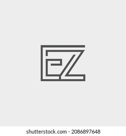 Logo profesional innovador de EZ inicial. Monograma minimalista y elegante. Símbolo y signo de alfabeto artístico premium para empresas