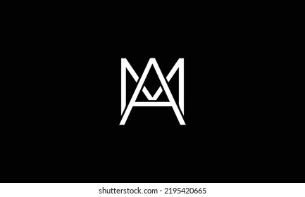 Logotipo profesional innovador inicial de AM y logotipo de MA. Letra AM MA Monograma minimal elegante.