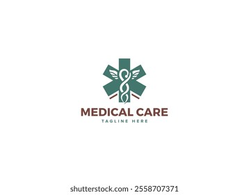 Professional Innovative Unique Modern Medical Care Branding Logos Vector, Adaptive Designs for Medical Healthcare Wellness Services