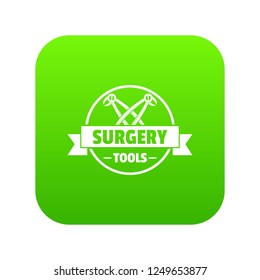 Professional instrument icon green vector isolated on white background