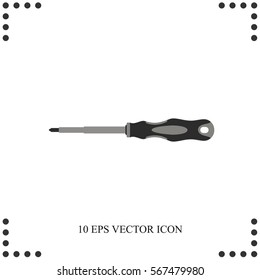 Professional instrument, working tool.  Screwdriver Icon.