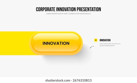 Professional Introduction 1 Step Infographic Slide Design. Company Proposal Slideshow Layout Vector Illustration. Investor Visualization One Option Diagram Presentation Template.