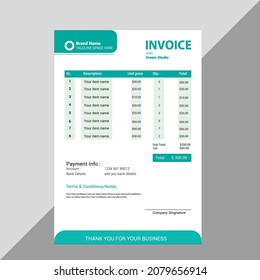 professional  invoice, bill  template design
