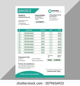 professional  invoice, bill  template design