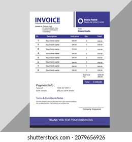 professional  invoice, bill  template design