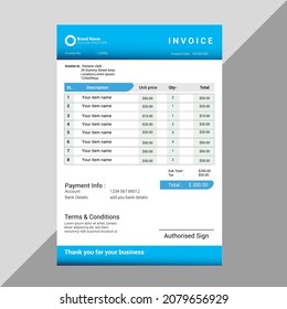 professional  invoice, bill  template design