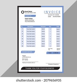 professional  invoice, bill  template design