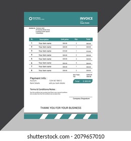 professional  invoice, bill  template design