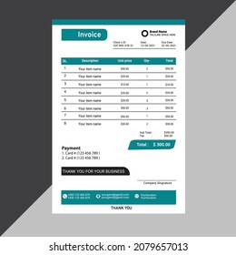 professional  invoice, bill  template design