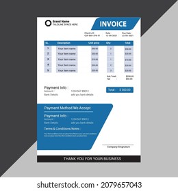 professional  invoice, bill  template design