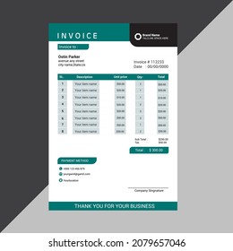 professional  invoice, bill  template design