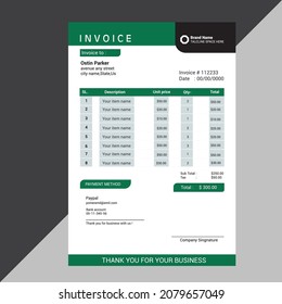 professional  invoice, bill  template design