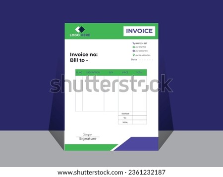 professional invoice design by adobe illustretor.this is complatly creative design.i hope you will like it.