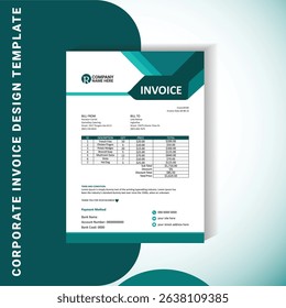 A professional invoice design ideal for freelancers or small businesses. Includes editable vector files for easy customization.