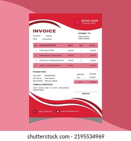 Professional invoice design for multiple purpose uses