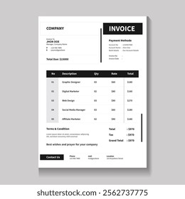 Professional Invoice design template layout