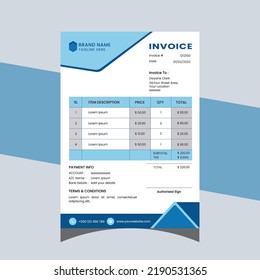 Professional Invoice Design Template That Can Stock Vector (Royalty ...