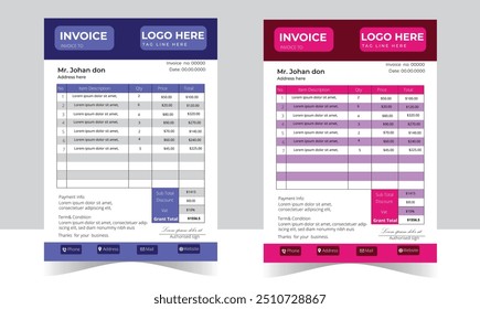  Professional Invoice design Template For Your Business
