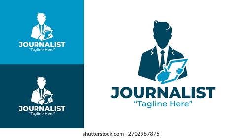 Professional journalism logo built around factual reporting and clear writing.