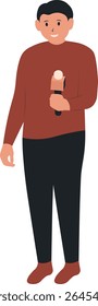 Professional Journalist Illustration. Vector Cartoon Character