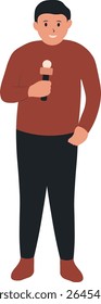 Professional Journalist Illustration. Vector Cartoon Character