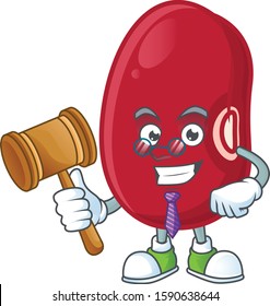 A professional judge adzuki beans presented in cartoon character design