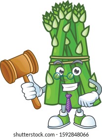 A professional judge asparagus presented in cartoon character design
