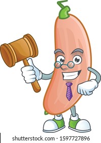 A professional judge banana squash presented in cartoon character design