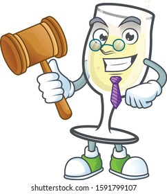 A professional judge champagne glass presented in cartoon character design