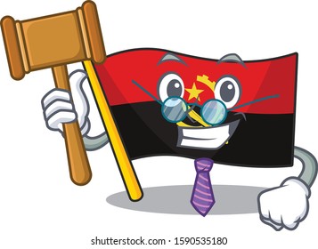 Professional Judge flag angola Scroll presented in cartoon character design