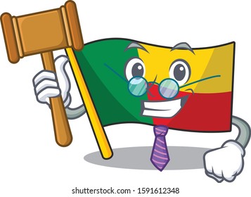 Professional Judge flag benin Scroll presented in cartoon character design