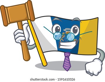 Professional Judge flag canary island Scroll presented in cartoon character design