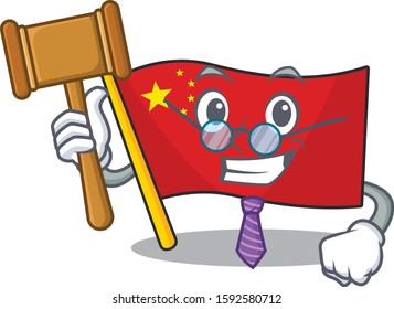 Professional Judge flag china Scroll presented in cartoon character design