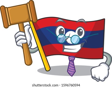 Professional Judge flag laos Scroll presented in cartoon character design