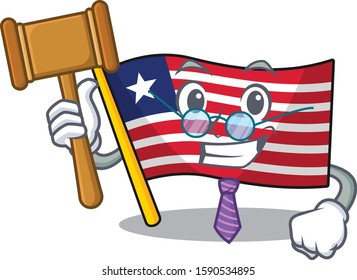 Professional Judge flag liberia Scroll presented in cartoon character design