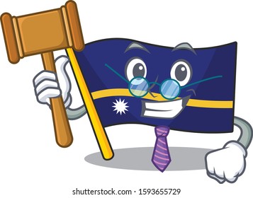 Professional Judge flag nauru Scroll presented in cartoon character design