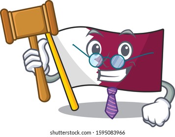 Professional Judge flag qatar Scroll presented in cartoon character design