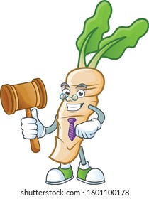A professional judge horseradish presented in cartoon character design