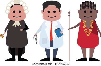 professional judge, paramedic,tribe