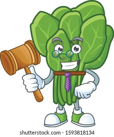 A professional judge spinach presented in cartoon character design