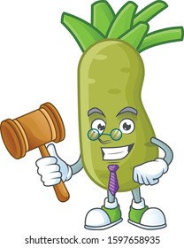 A professional judge wasabi presented in cartoon character design