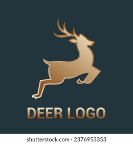 Professional jumping deer logo design vector image