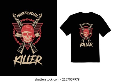 professional killer typeface t shirt design
