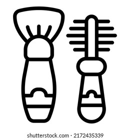 Professional kit icon outline vector. Makeup brush. Make up