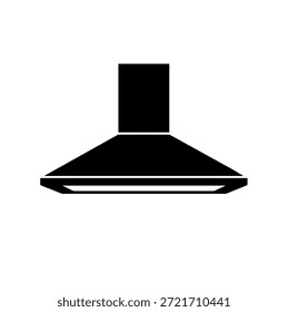 Professionelle Küche Schornsteinhaube Lüftungssystem Silhouette Vektorgrafik für moderne Haushaltsgerät und Interieur Kochdesign