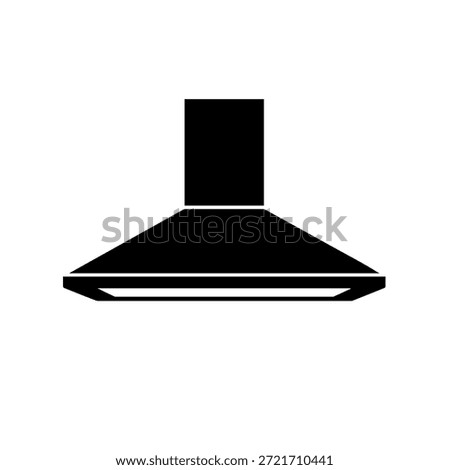 Professional Kitchen Chimney Hood Ventilation System Silhouette Vector Illustration for Modern Home Appliance and Interior Culinary Design